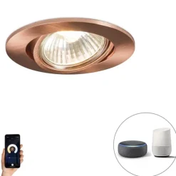 Smart inbouwspot koper kantelbaar incl. Wifi GU10 - Cisco