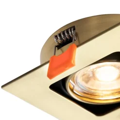 Smart inbouwspot messing vierkant incl. wifi GU10 - Artemis