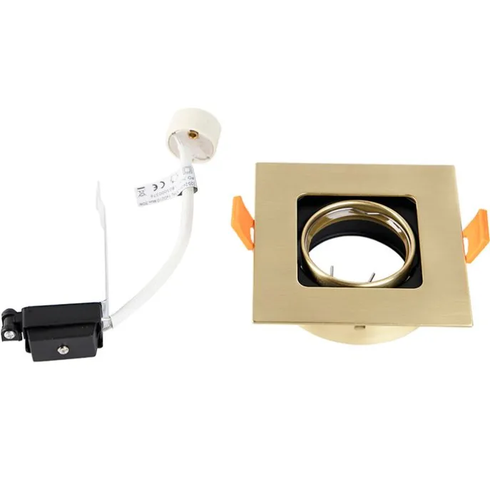 Smart inbouwspot messing vierkant incl. wifi GU10 - Artemis