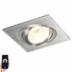 Smart inbouwspot staal incl. WiFi GU10 kantelbaar - Lock 1