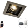 Smart inbouwspot staal incl. Wifi GU10 lichtbron - Carree