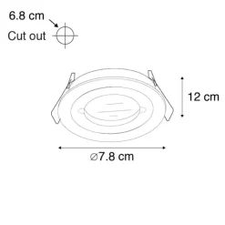 Smart inbouwspot staal rond IP44 incl. Wifi GU10 - Xena