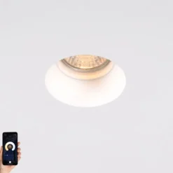 Smart Inbouwspot wit 13 cm rond incl. Wifi GU10 50mm - Gypsy