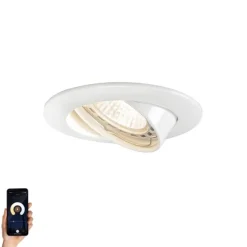 Smart inbouwspot wit kantelbaar incl. Wifi GU10 - Edu