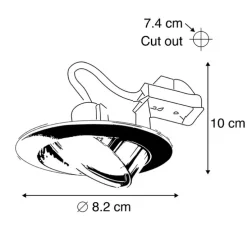 Smart inbouwspot wit kantelbaar incl. Wifi GU10 - Edu
