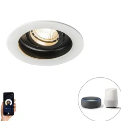 Smart inbouwspot wit met staal incl. Wifi GU10 - Rondoo
