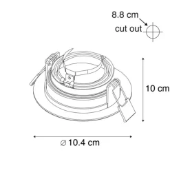Smart inbouwspot wit met staal incl. Wifi GU10 - Rondoo