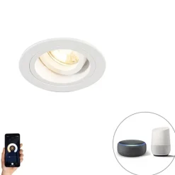 Smart inbouwspot wit rond kantelbaar incl. Wifi GU10 - Chuck