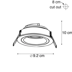 Smart inbouwspot wit rond kantelbaar incl. Wifi GU10 - Chuck
