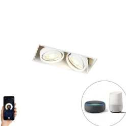 Smart inbouwspot wit trimless incl. 2 WiFi GU10 - Oneon 2