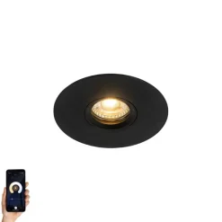 Smart inbouwspot zwart incl Wifi GU10 50mm - Buco