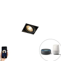 Smart inbouwspot zwart incl. Wifi GU10 trimless - Oneon 1