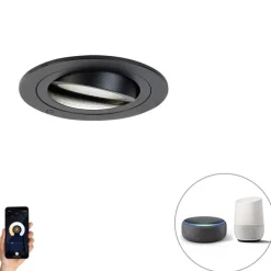 Smart inbouwspot zwart incl. Wifi GU10 - Rondoo