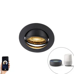 Smart inbouwspot zwart incl. WiFi GU10 verstelbaar - Ude Honey