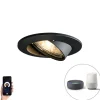Smart inbouwspot zwart kantelbaar incl. Wifi GU10 - Edu