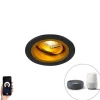 Smart inbouwspot zwart met goud kantelbaar incl. Wifi GU10 - Chuck