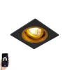 Smart inbouwspot zwart met goud vierkant incl. Wifi GU10 - Chuck