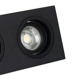 Smart inbouwspot zwart rechthoekig verstelbaar incl. 2 wifi GU10 - Chuck