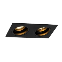 Smart inbouwspot zwart rechthoekig verstelbaar incl. 2 wifi GU10 - Chuck