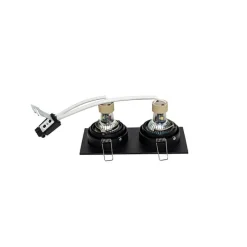 Smart inbouwspot zwart rechthoekig verstelbaar incl. 2 wifi GU10 - Chuck