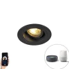 Smart inbouwspot zwart rond incl. wifi GU10 - Chuck