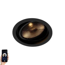 Smart inbouwspot zwart verstelbaar incl. Wifi GU10 111mm - Coop 111 Honey