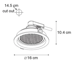 Smart inbouwspot zwart verstelbaar incl. Wifi GU10 111mm - Coop 111 Honey