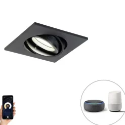 Smart inbouwspot zwart verstelbaar incl. Wifi GU10 - Club
