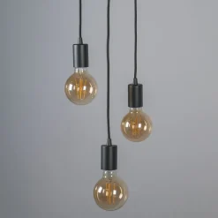 Smart Industriële hanglamp zwart incl. Wifi G95 3-lichts - Facil