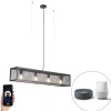 Smart industriële hanglamp zwart incl. 4 WiFi A60 - Cage Wire