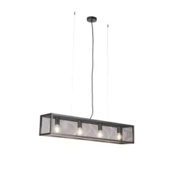 Smart industriële hanglamp zwart incl. 4 WiFi A60 - Cage Wire