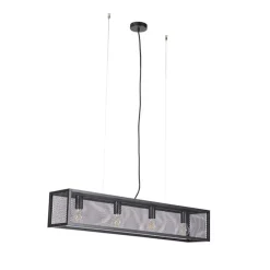 Smart industriële hanglamp zwart incl. 4 WiFi A60 - Cage Wire