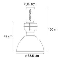 Smart industriële hanglamp zwart 38,5 cm incl. A60 WiFi - Sicko