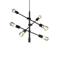 Smart industriële hanglamp zwart incl. 6 WiFi ST64 - Sydney