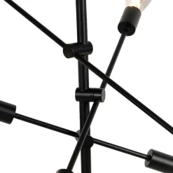 Smart industriële hanglamp zwart incl. 6 WiFi ST64 - Sydney