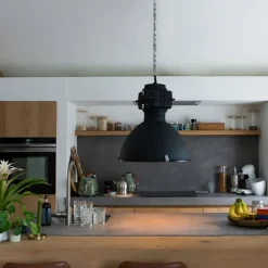 Smart industriële hanglamp zwart 53 cm incl. A60 Wifi - Sicko