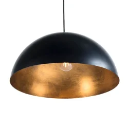 Smart industriële hanglamp zwart met goud 50 cm incl. Wifi G125 - Magna Eco