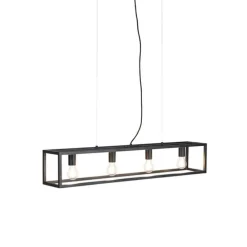 Smart industriële hanglamp zwart incl. 4 WiFi A60 - Cage