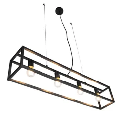 Smart industriële hanglamp zwart incl. 4 WiFi A60 - Cage