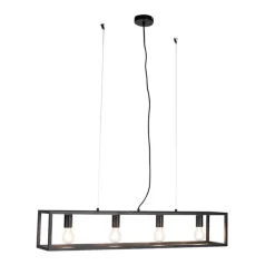 Smart industriële hanglamp zwart incl. 4 WiFi A60 - Cage