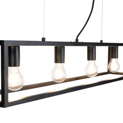 Smart industriële hanglamp zwart incl. 4 WiFi A60 - Cage