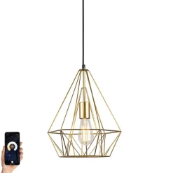 Smart industriële hanglamp goud incl. wifi ST64 - Carcass