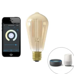 Smart industriële hanglamp goud incl. wifi ST64 - Carcass