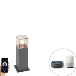 Smart industriële staande buitenlamp antraciet 30 cm incl. Wifi P45 - Denmark
