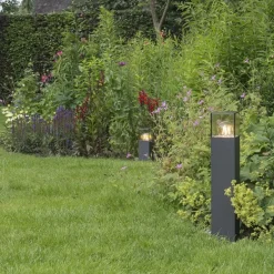 Smart industriële staande buitenlamp antraciet 30 cm incl. Wifi P45 - Denmark