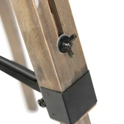 Smart industriële tripod vloerlamp hout met grijs incl. wifi A60 - Laos