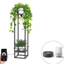 Smart industriële vloerlamp zwart incl. Wifi G95 - Cage Rack