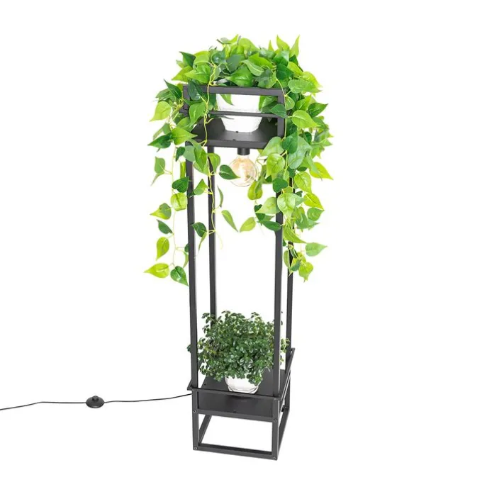 Smart industriële vloerlamp zwart incl. Wifi G95 - Cage Rack