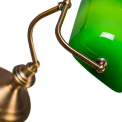 Smart klassieke tafellamp brons met groen glas incl. Wifi A60 - Banker