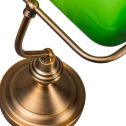 Smart klassieke tafellamp brons met groen glas incl. Wifi A60 - Banker
